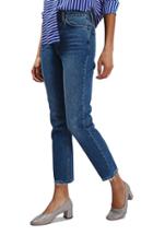 Women's Topshop Raw Hem Straight Leg Jeans X 30 - Blue
