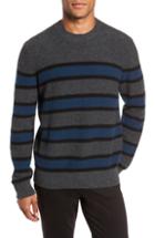 Men's Vince Regular Fit Stripe Cashmere Sweater - Grey