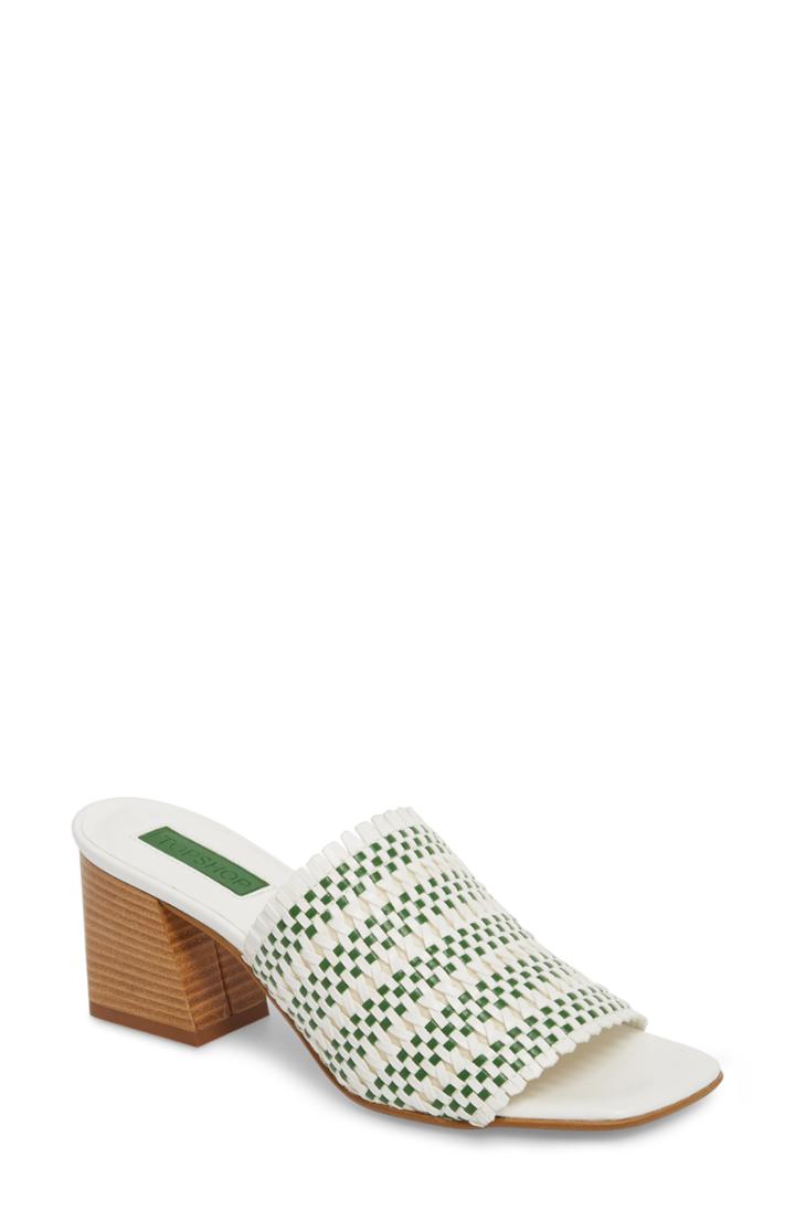 Women's Topshop Nadia Woven Mule .5us / 37eu - Green