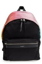 Saint Laurent City Ombre Print Satin Backpack - Pink