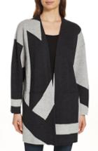 Women's Vince Camuto Lattice Sleeve Cotton Blend Sweater, Size - Grey
