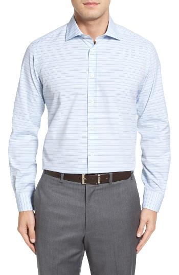 Men's Luciano Barbera Trim Fit Horizontal Stripe Sport Shirt