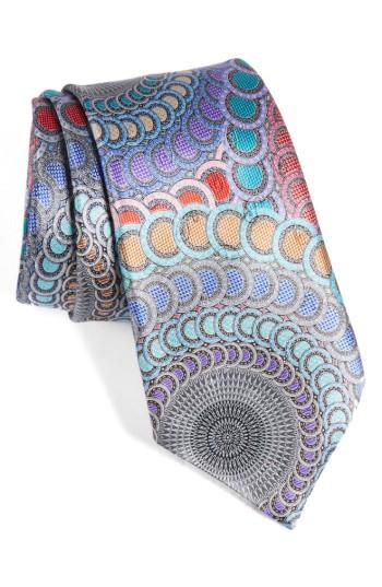 Men's Ermenegildo Zegna Venticinque Medallion Silk Tie, Size - Blue