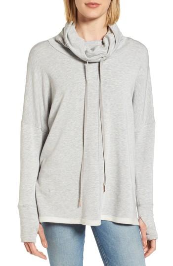 Women's Caslon Off-duty Funnel Neck Sweatshirt - Grey