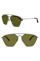 Women's Smoke X Mirrors Geo Iii 56mm Sunglasses - Silver/ Gradient Green
