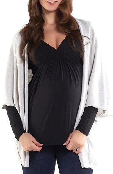 Women's Tart Maternity 'harlyn' Cotton & Cashmere Maternity Wrap Cardigan /small - Grey