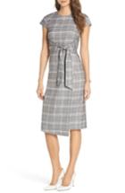 Women's 1901 Wrapped Plaid Sheath Dress - Black