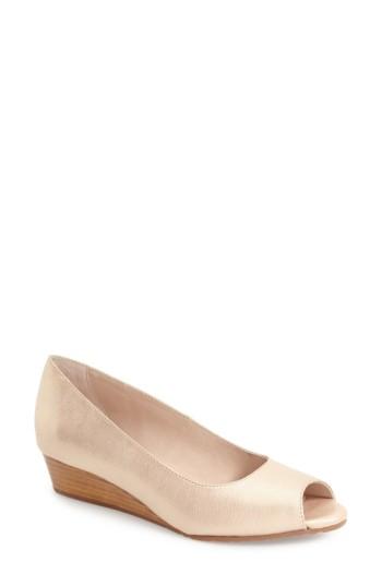 Women's Sudini 'willa' Peep Toe Wedge W - Beige