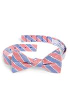Men's Southern Tide Charlottesville Stripe Silk Bow Tie, Size - Orange
