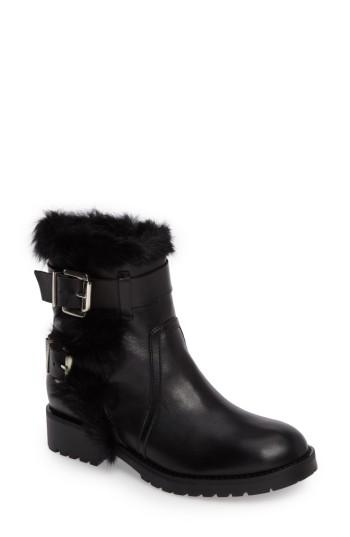 Women's Charles David Rustic Genuine Rabbit Fur Cuff Boot