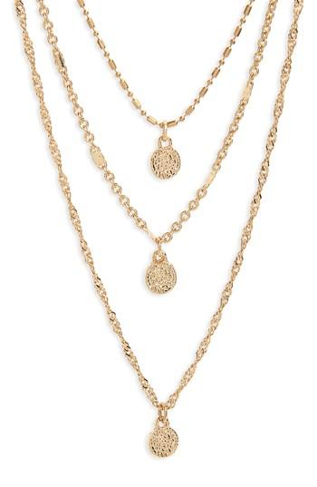 Women's Panacea Triple Strand Circle Drop Necklace