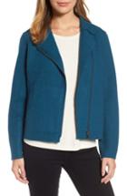 Women's Eileen Fisher Boiled Wool Moto Jacket - Blue