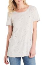 Women's Michael Stars Distressed Hemp & Cotton Tee, Size - Grey