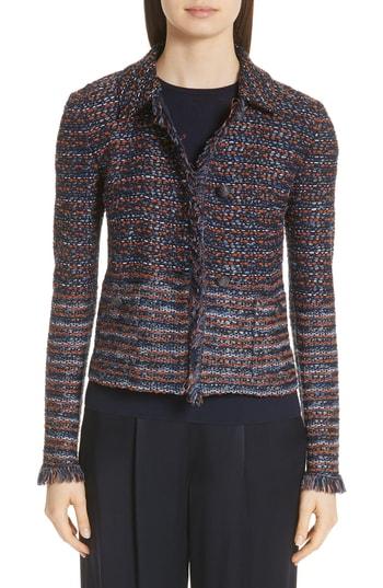 Women's St. John Collection Ombre Ribbon Knit Jacket - Blue