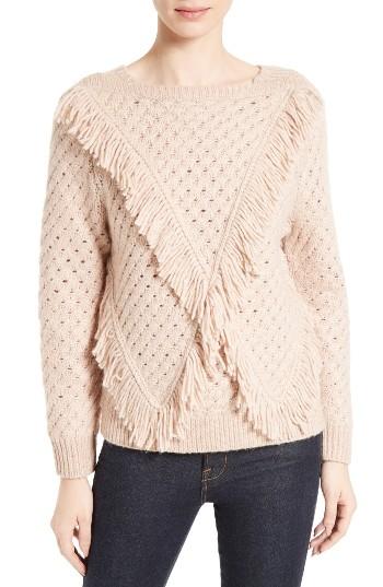 Women's Rebecca Taylor Fringe Pullover - Pink