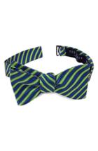 Men's Ted Baker London Stripe Silk Bow Tie, Size - Green