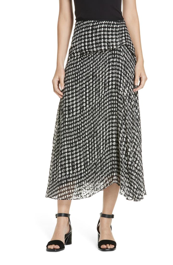 Women's Theory Broken Oval Side Drape Midi Skirt