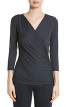 Women's Max Mara Caprice Faux Wrap Jersey Top - Blue