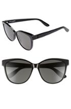 Women's Saint Laurent 58mm Cat Eye Sunglasses - Black