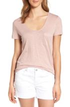 Women's Caslon Rounded V-neck Tee - Pink
