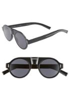 Men's Dior 47mm Round Sunglasses - Black