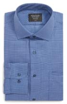Men's Nordstrom Men's Shop Trim Fit Non-iron Geometric Dress Shirt .5 - 32/33 - Blue