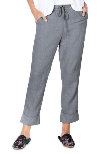 Women's Michael Stars Cuffed Linen Pants - Grey
