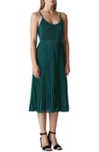 Women's Whistles Regina Sparkle Pleated Midi Dress Us / 12 Uk - Green