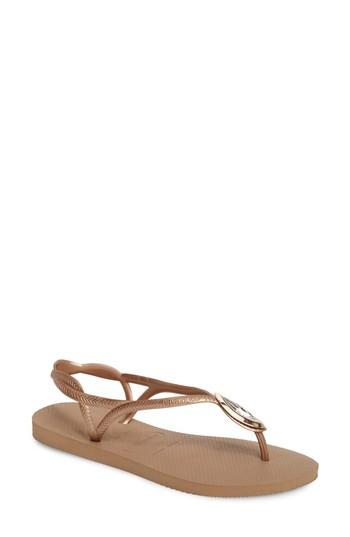 Women's Havaianas Luna Sandal /40 Br - Metallic