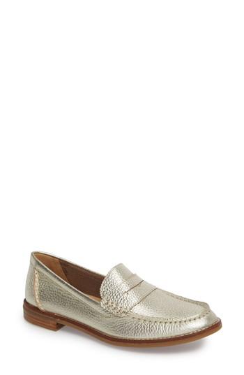 Women's Sperry Seaport Penny Loafer M - Metallic
