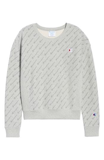 Women's Champion All Over Logo Reverse Weave Sweatshirt