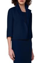 Women's Akris Double Face Wool Crepe Open Jacket - Blue