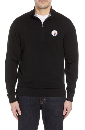 Men's Cutter & Buck Pittsburgh Steelers - Lakemont Fit Half Zip Sweater
