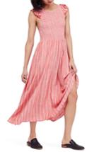 Women's Free People Butterflies Chambray Midi Dress, Size - Red