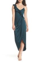 Women's Shona Joy Luxe Asymmetrical Frill Maxi Dress - Green