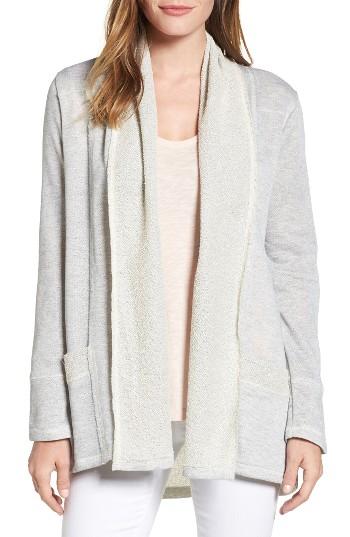 Women's Caslon French Terry Cardigan - Grey
