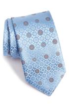 Men's Canali Medallion Silk Tie, Size X-long - Blue