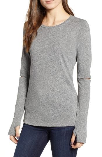 Women's N:philanthropy Sleeve Cutout Heathered Top - Grey