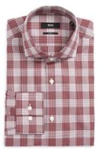 Men's Boss Jason Slim Fit Plaid Dress Shirt .5 - Red