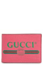 Men's Gucci Bifold Leather Wallet - Pink