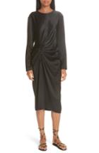 Women's Helmut Lang Ruched Crinkle Satin Dress - Black