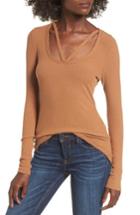 Women's Bp. Strappy Ribbed Top - Brown