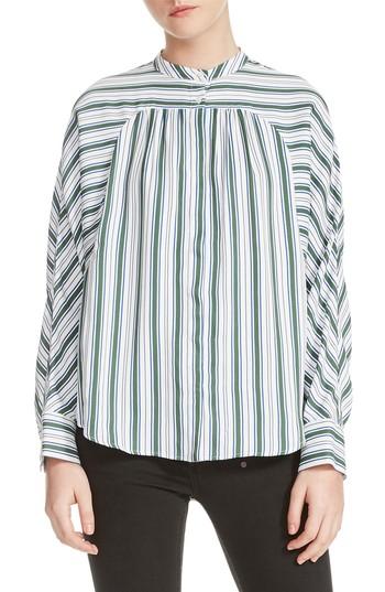Women's Maje Coquille Stripe Blouse - Blue