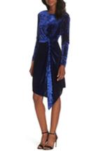 Women's Maggy London Side Drape Velvet Dress - Blue