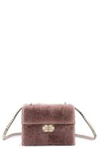 Valentino Garavani Small Rockstud Genuine Mink Fur Shoulder Bag - Pink