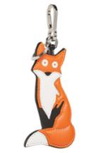 Loewe Fox Leather Charm Key Ring - Orange