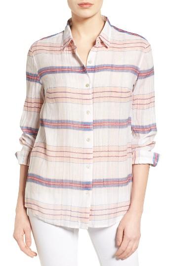 Women's Tommy Bahama Costas Stripe Cotton & Silk Shirt