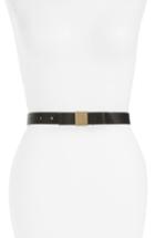 Women's Kate Spade New York Bow Calfskin Leather Belt - Black/ Pale Pol Gold