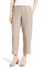 Petite Women's Eileen Fisher Organic Linen Crop Pants, Size P - White