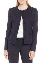 Women's Boss Jasyma Tonal Stripe Stretch Wool Suit Jacket - Blue
